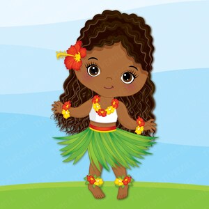 Luau Girl Clipart Vector Hawaiian Girl Hula Clipart Luau | Etsy