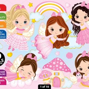Little Fairy Clipart - Vector Fairy Clipart, Princess Clipart, Fairy Girl Clipart, Sublimation Fairy, PNG Cute Fairy Clipart, Fairy Clip Art