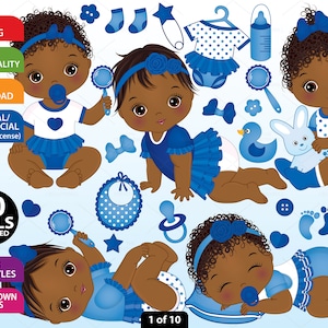 Baby Meisje Clipart, Vector Baby Clipart, Afro Baby Clipart, Pasgeboren Clipart, Afro-Amerikaanse Clipart, Zwarte Baby Clipart, Baby Meisje Clip Art