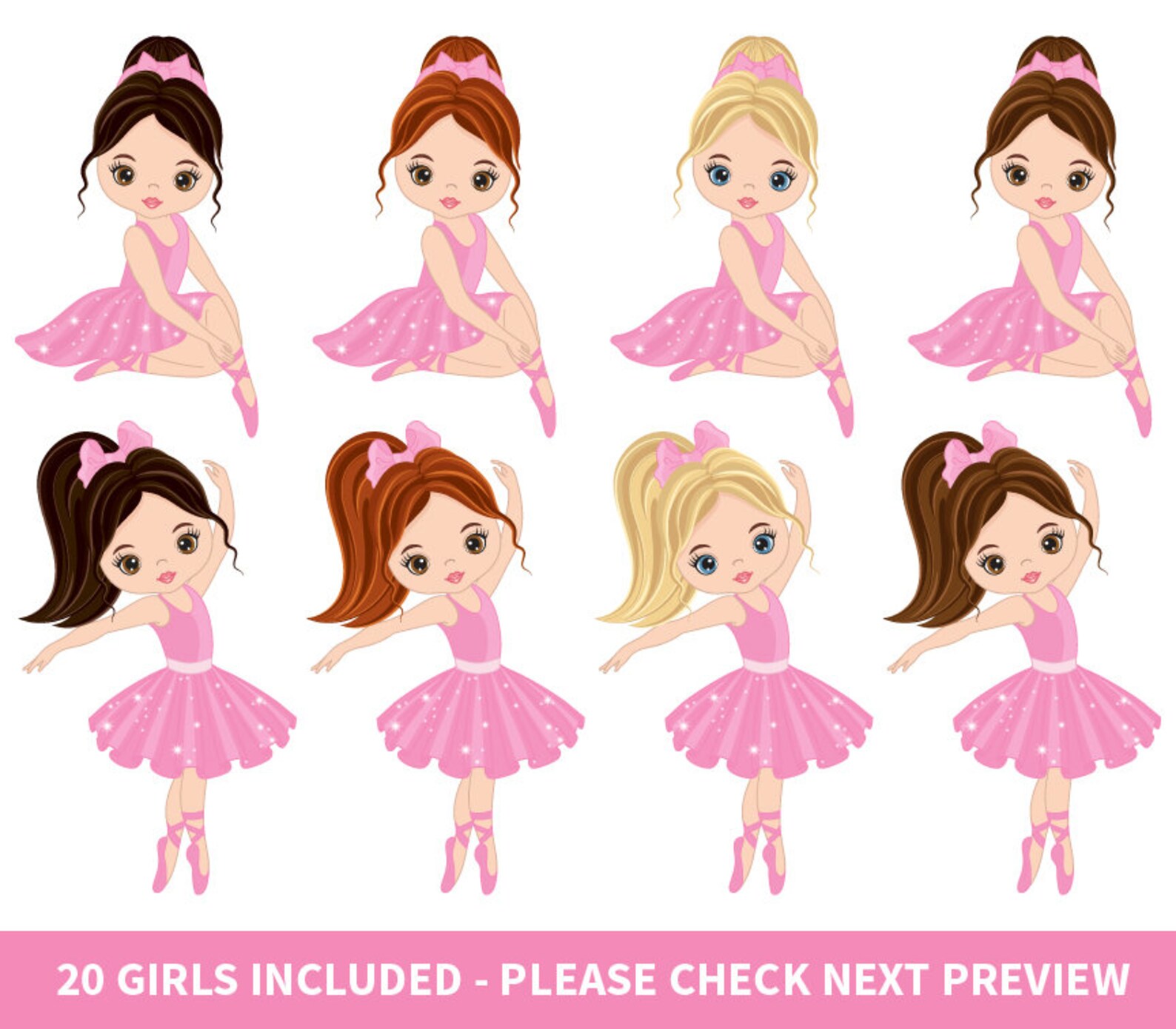 Ballerina Clipart Vector Ballerina Clipart Ballet Clipart | Etsy