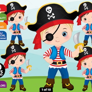 Pirate Boy Clipart - Vector Pirate Clipart, Boy Clipart, Adventure Clipart, Little Boy Clipart, Pirate Hat Clipart, Pirate Boys Clip Art
