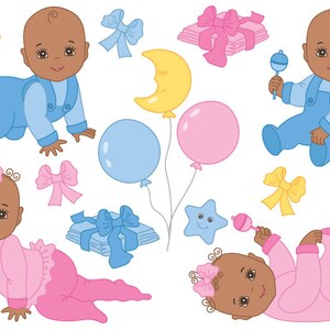 Clipart Vecteur Numerique Bebe Fille Bebe Garcon Etsy