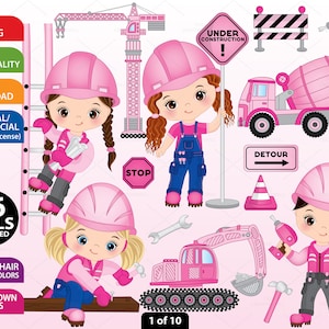 Construcción Niñas Clipart, Construcción vectorial, Niña, Niño PNG, Niño pequeño, Bebé, Personaje, Constructor, Niños Construcción Clip Art