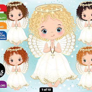 Angel Clipart, Vector Nativity Angel Ring, Cute Girl, Wing Girl PNG, Religious, Baptism, Christian, Character, Holy, Christmas Baby Clip Art