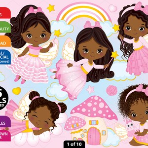 25 Fairies Clipart - Vector Fairy Clipart, Princess Clipart, Fairy Clipart, African American Clipart, Little Fairy Clipart, Fairy Clip Art