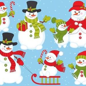 Black White Snowman Clipart Digital Vector Christmas New Etsy