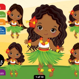 Luau Girl clipart - Vector Hawaiian Girl, Hula Clipart, Luau Clipart, Hawaii Clipart, Aloha Clipart, Tropical Clipart, Luau Party Clip Art