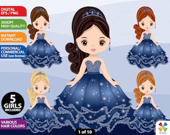 Quinceañera clipart - Etsy España