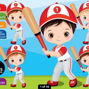 Baseball Clipart - Vector Baseball Clipart, Boy Clipart, Playing Baseball Clipart, Little Boy Clipart, Sport Clipart, Sport Kid Clip Art