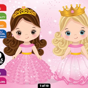 Piccola Principessa Clipart, Principessa Vettoriale, Regina, Vestito Rosa, Ragazza Bionda PNG, Carino, Bambino, Personaggio, Reale, Infant Princess Girl Clip Art