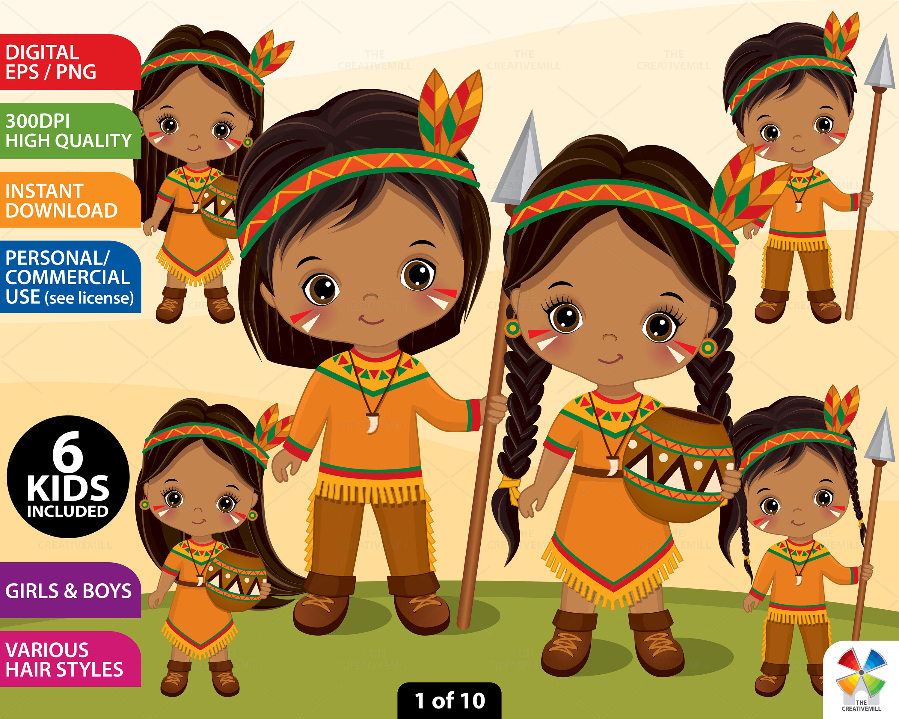 native american baby clipart