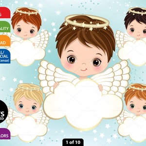 Cute Angel Clipart, Vector Nativity, Angel Ring, Gold, Wing Boy PNG, Religious, Baptism, Christian, Cloud, Holy, Christmas Baby Clip Art