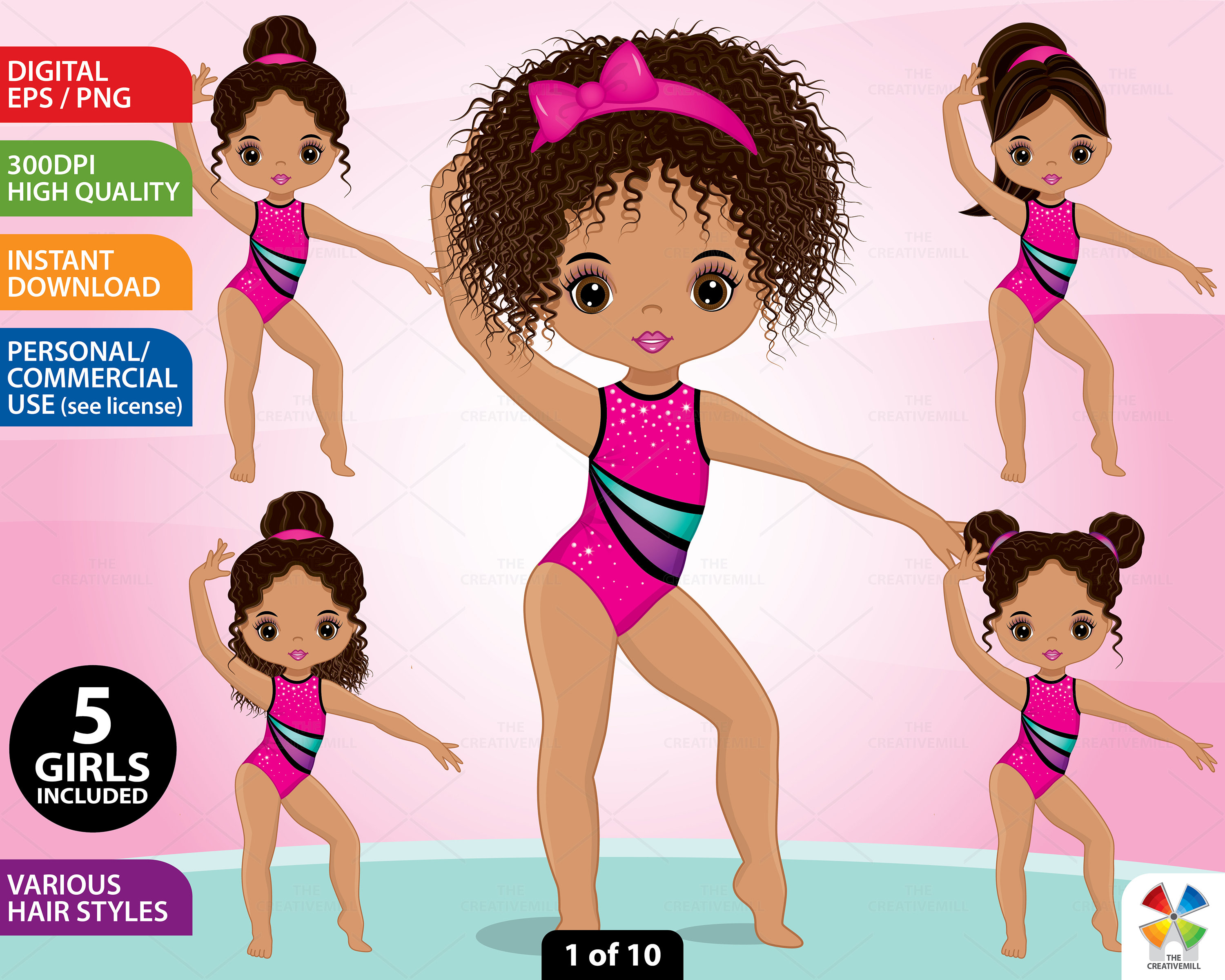 Gymnastics Clipart Vector Gymnast Cute Girl Sport Kid - Etsy Australia