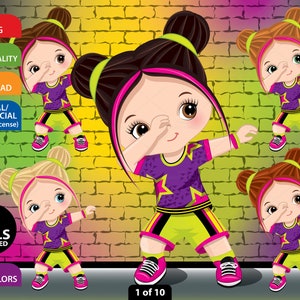 Dabbing Girl Clipart, Vektor Hip Hop, Tanzendes Mädchen, Rap Kid PNG, Charakter, Dab Dance, Break Dance, Rap Sublimation, Kind Clip Art