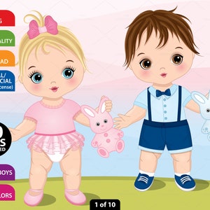 Clipart pour tout-petit, Image vectorielle de bébé, Un an, Bébé fille, Bébé garçon, Mignon bébé PNG, Personnage, Bébé, Graphiques de bébé, 1 an Bébé Clip Art