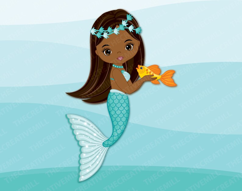 Download African American Mermaids Clipart Vector Mermaids Clipart ...