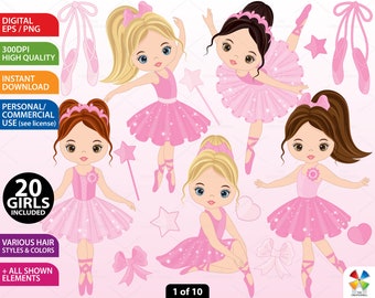 Ballerina Clipart - Vector Ballerina Clipart, Ballet Clipart, Ballerinas Clipart, Tutu Ballerina Clipart, Ballerina Clip Art