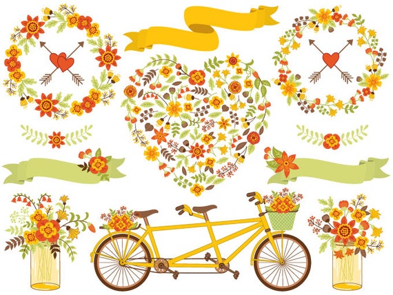 Wedding Clipart Vector Wedding Clipart Fall Wedding Etsy