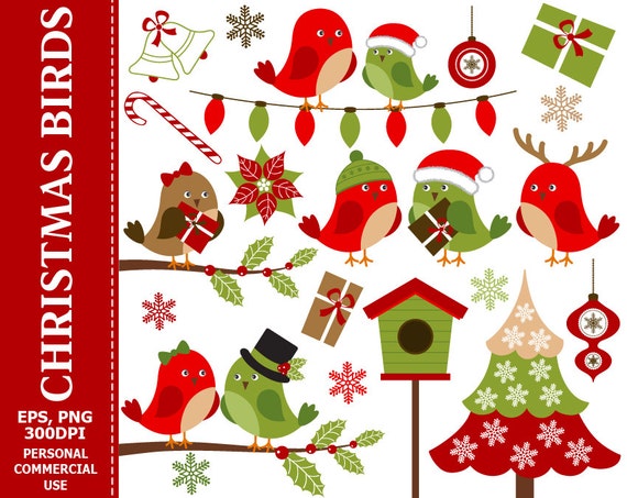 Oiseaux De Noël Clip Art Oiseau Noël Noël Houx Arbre De Noël Dhiver Clip Art