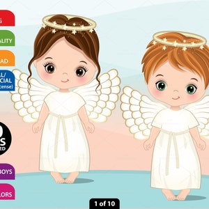 Cute Angel Clipart, Vector Nativity, Angel Ring, Gold, Wing Girl PNG, Doll, Religious, Baptism, Christian, Catholic, Holy, Boy Girl Clip Art