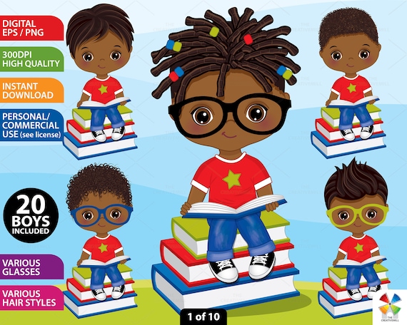 Black Boy Reading Clipart Vector School Kid Study Student - Etsy Black Boy Reading Clipart Vector School Kid Study Student - Etsy