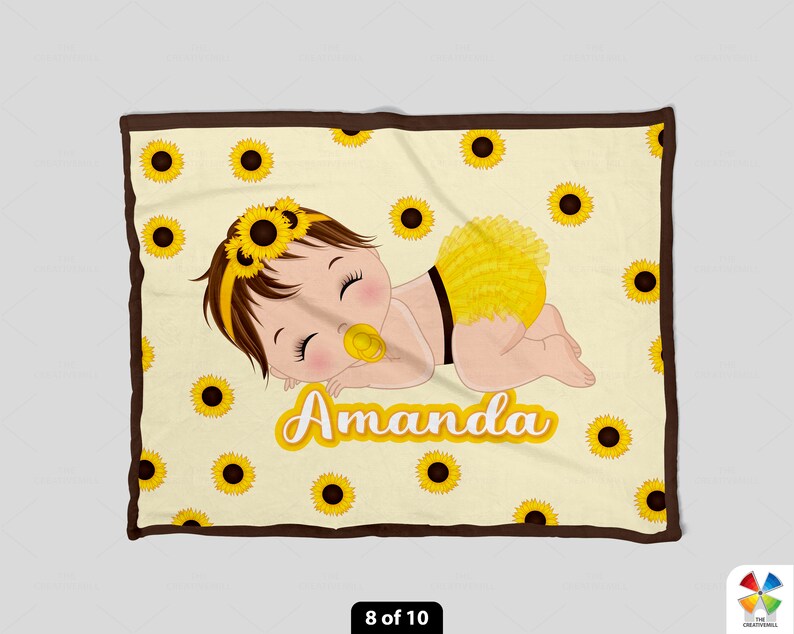 Sunflower Baby Girl Clipart Vector Newborn Yellow Baby - Etsy