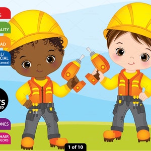 Construction Boys Clipart - Vector Construction Clipart, Boys Clipart, Construction Kids Clipart, Kids Clipart, Construction Boys Clip Art