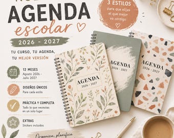Customizable Digital School Planner 2026-2027 | Downloadable PDF | 100+ Covers | Stickers Included | For Women, Men, and Children