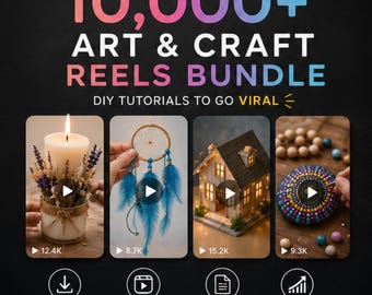 10,000+ Craft Reels Bundle | Viral DIY Videos for Instagram TikTok | Faceless Content | PLR MRR