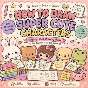 How to Draw Cute Stuff PDF Collection | Kawaii Drawing Tutorials for Kids, Teens & Adults | Printable Step by Step Drawing Books Digital