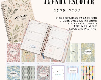 2026-2027 Digital School Planner | Downloadable PDF | 100+ Covers | Stickers Included | For Women, Men, and Children