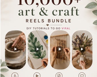 10,000+ Viral DIY Reels | Art & Craft Video Bundle | Instagram, TikTok Pinterest | PLR MRR | Instant Download