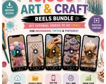 10,000+ Faceless DIY Reels | Viral Craft Content Bundle | Instagram • TikTok • Pinterest | Instant Download