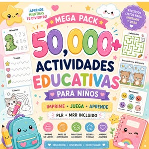 Educational Worksheets Bundle | 50,000+ Printable Activities for Kids | Homeschool | Teacher Resources | PLR MRR