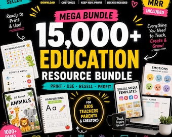 Printable Educational Resources for Children | 15,000+ PDF Activities | PLR + MRR License
