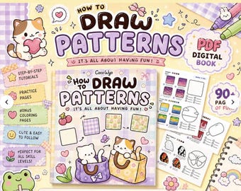 Kawaii Drawing Workbook Bundle | Step by Step Cute Drawing Guide for Beginners | Printable PDF Books | Learn to Draw Characters & Animals