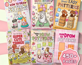 Cute Drawing Books Bundle PDF | Learn How to Draw Kawaii Animals, Food, Flowers & Cute Objects Step by Step  Printable Digital Activity BooK