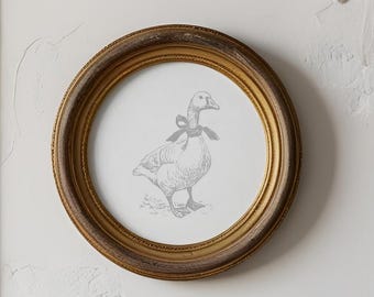 Goose Printable Wall Art | Grey Goose Nursery Art Print | Neutral Vintage Nursery Cottage core Decor | Goose Sketch Artwork Digital Download