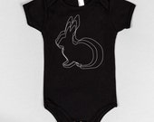 Rabbit Print Onesie - Black - Infant One Piece Clothing - Baby Clothing - Bunny