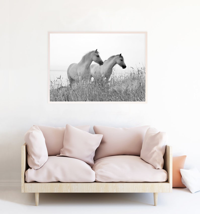 Horses Printable Black and White Horses Print Digital Etsy