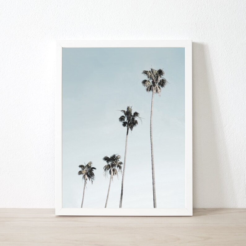 Palm Print Palm Tree Art Palm Trees Wall Art Home Decor | Etsy