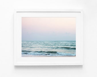 Ocean Print, Ocean Art, Beach Decor, Ocean Photography, Ocean Printable Download, Coastal Art Print, Ocean Photo, Pastel Art Pink