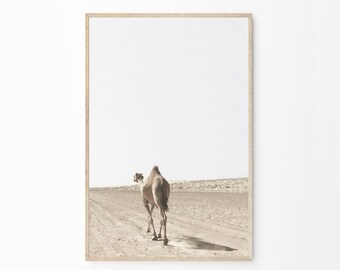 Camel Print Instant Download, Camel Wall Art Printable, Camel Poster, Moroccan Decor Print, Boho Nursery Wall Decor, Neutral Desert Bohemian