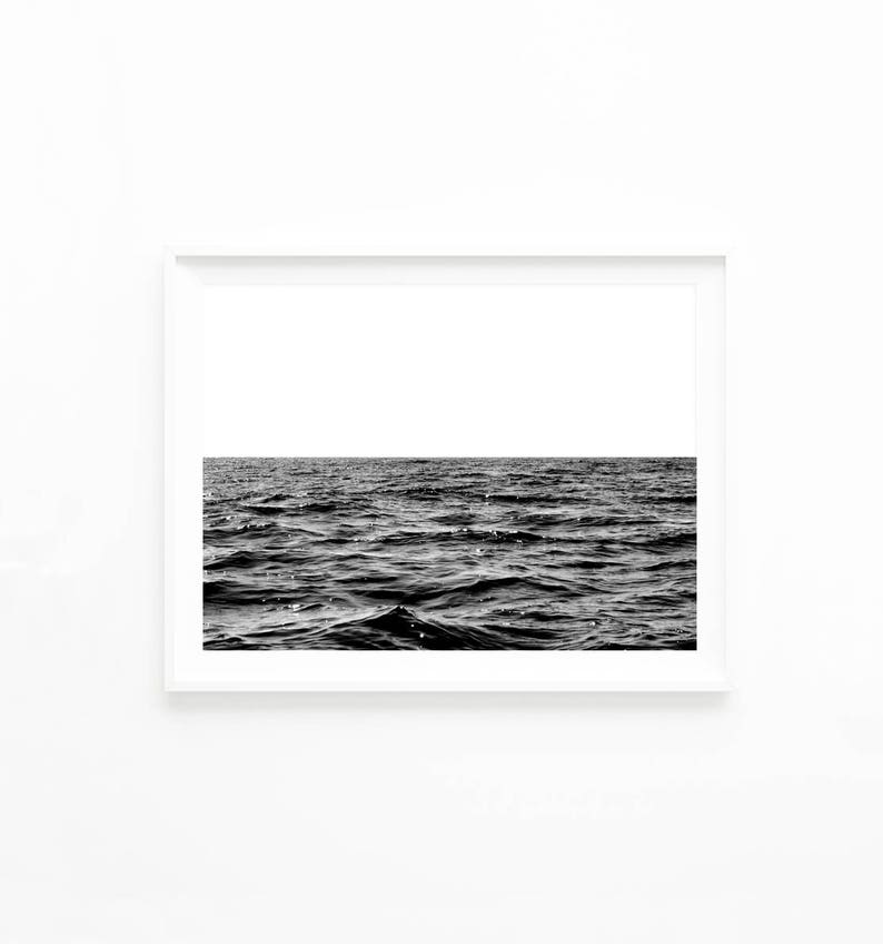 Black and White Ocean Photography Wall Art Printable Ocean - Etsy