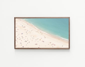 Frame TV Art Beach Ocean, Beach Decor Wall Art, Aerial Beach Print, Beach Dorm Decor, Aerial Beach Photography, Digital Download