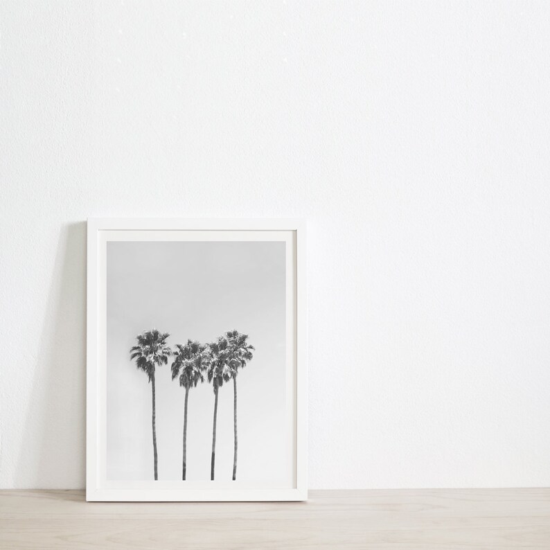 Palm Print Black and White Palm Tree Print Palms Print Wall Etsy