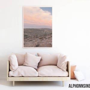 California Desert Mountains Sunset Art Print, Joshua Tree Art Print Photography Printable Download, Desert Photo Wall Art Poster, m1c1c2 image 2