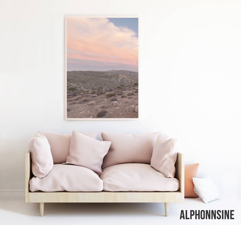 California Desert Mountains Sunset Art Print, Joshua Tree Art Print Photography Printable Download, Desert Photo Wall Art Poster, m1c1c2 image 2