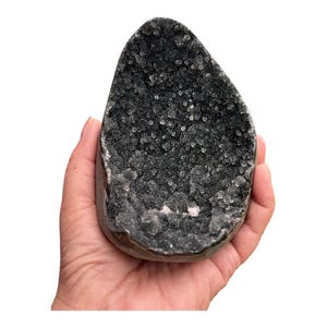 Black Amethyst cluster| Natural Crystal for protection| Gifts | unique display piece