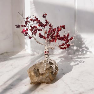 Winter is Coming wire tree| white wire tree adorned with red coral| ooak| winter tree| wire tree| coral| snow tree| metal wire tree